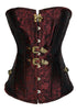 Sexy Red Brocade Vintage Corset with Thong